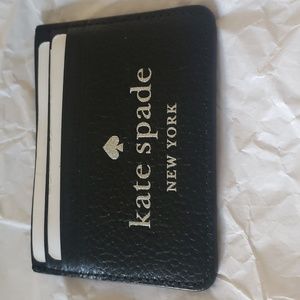 Kate Spade Pebbled Leather slim card holder two sided New